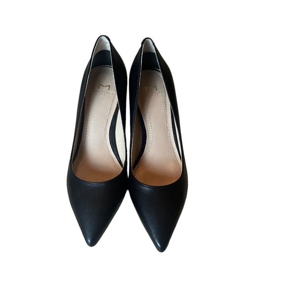 Marc Fisher Viviene Block Heel Slip On Dress Pumps Leather Classic Black Size 5M - Picture 2 of 10